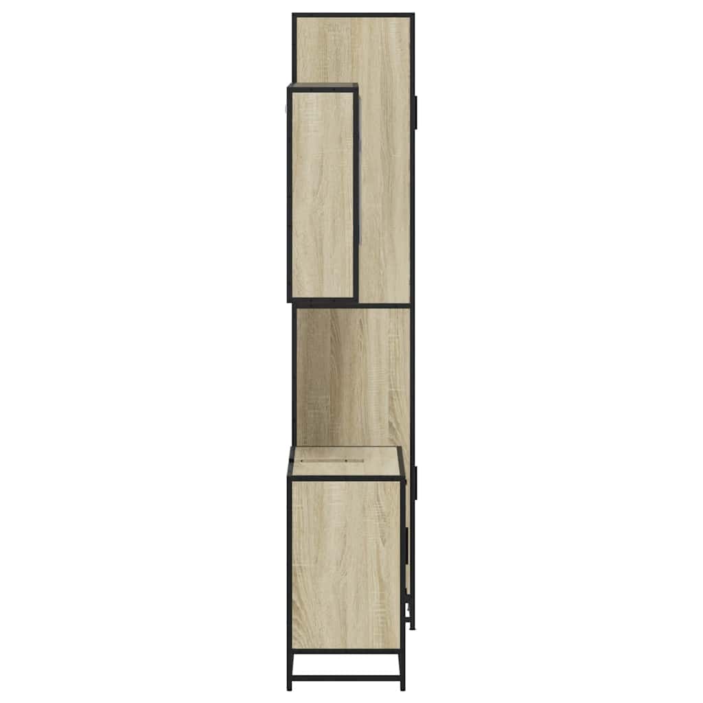 3 Piece Bathroom Furniture Set Sonoma Oak Engineered Wood