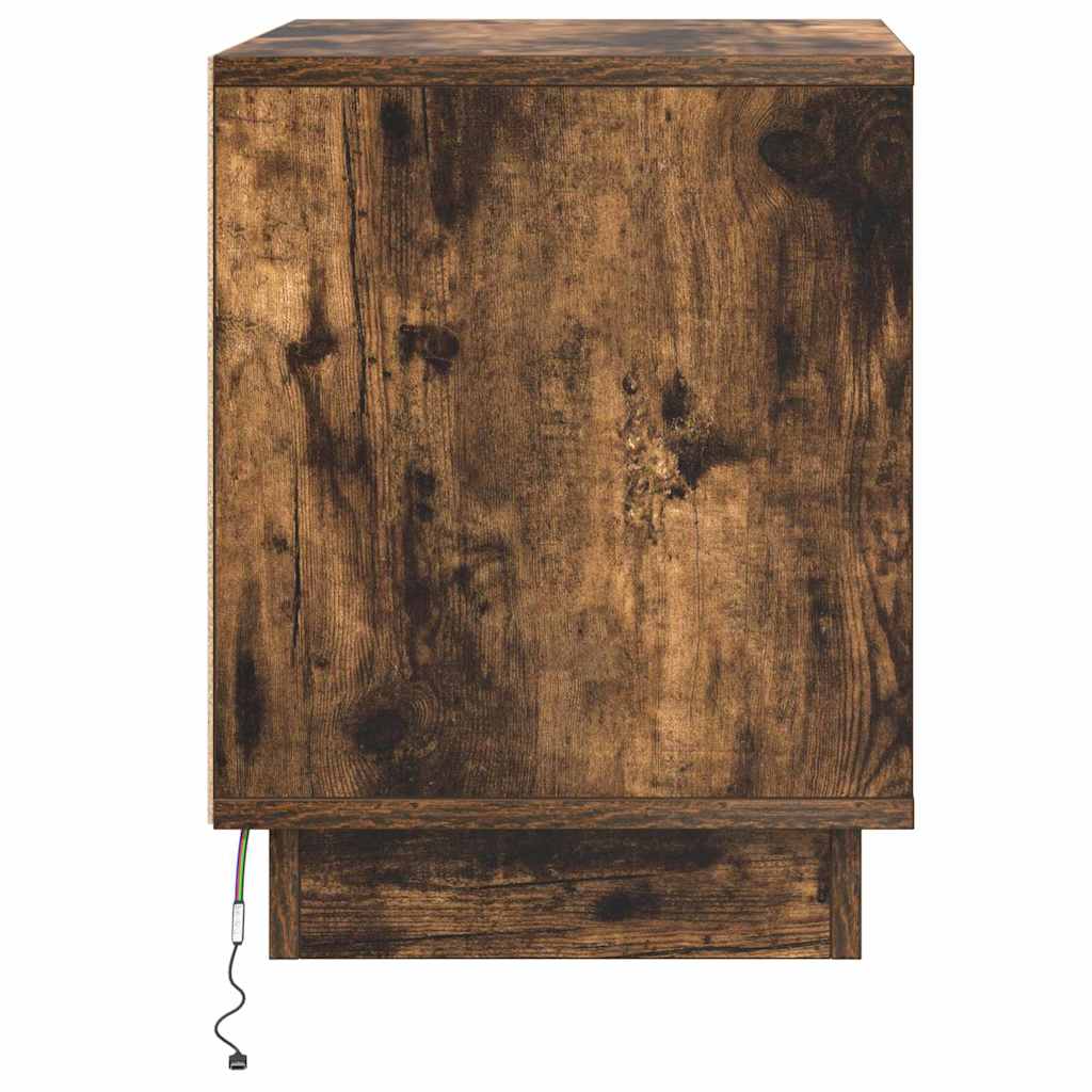 Bedside Cabinet Smoked Oak 44 x 34.5 x 45 cm Engineered wood
