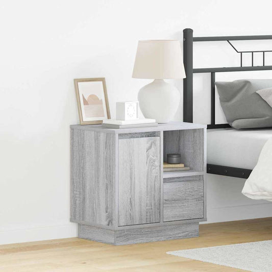 Bedside Cabinet Grey 50 x 34.5 x 50 cm Engineered wood