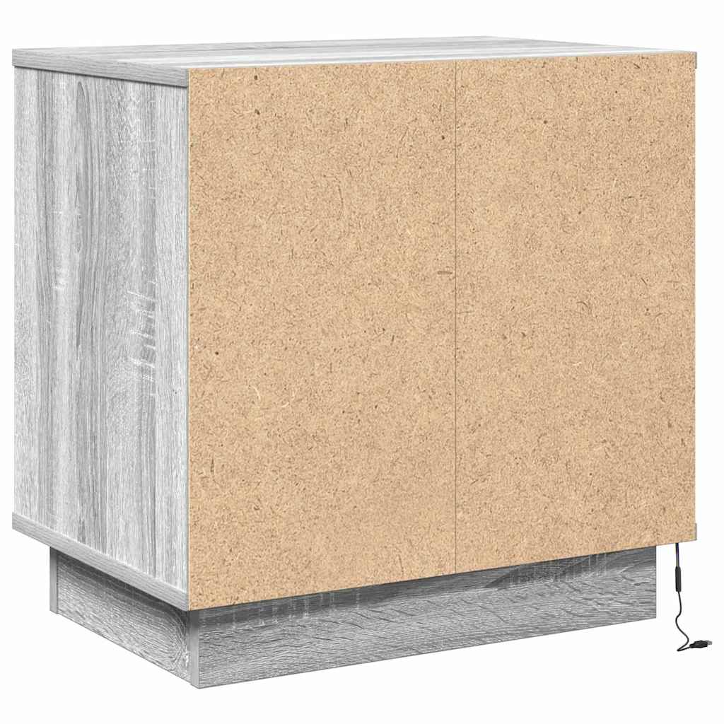 Bedside Cabinet Grey 50 x 34.5 x 50 cm Engineered wood