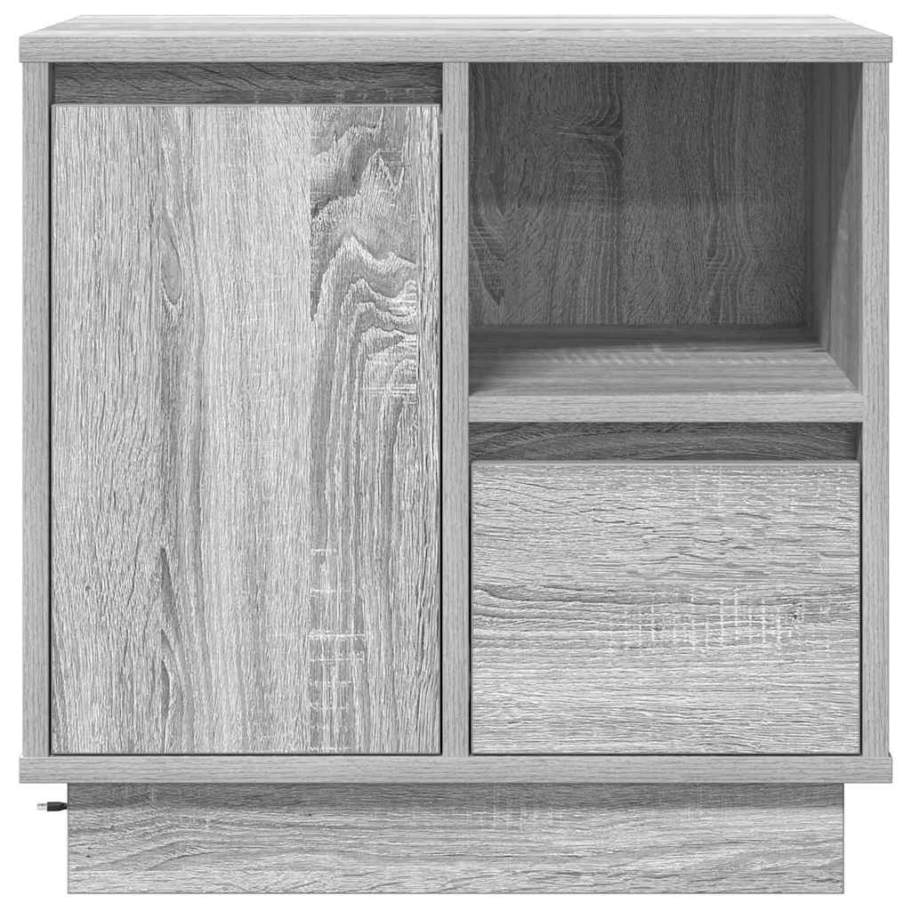 Bedside Cabinet Grey 50 x 34.5 x 50 cm Engineered wood