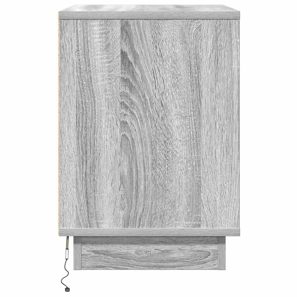 Bedside Cabinet Grey 50 x 34.5 x 50 cm Engineered wood