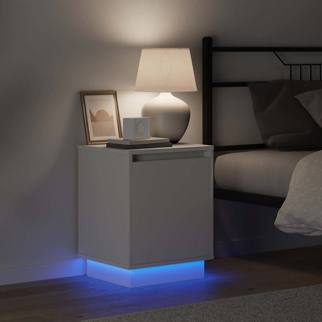 Bedside Cabinet White 39 x 34.5 x 50 cm Engineered wood