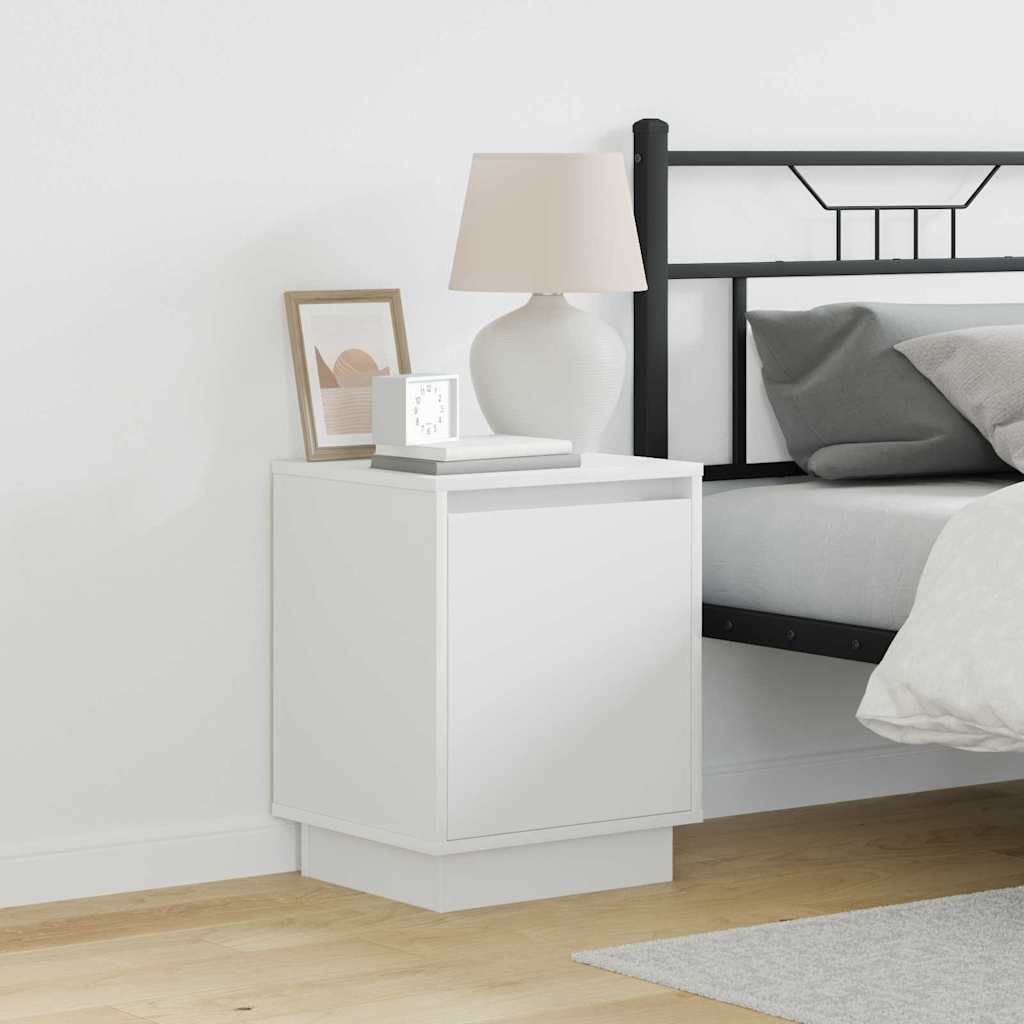 Bedside Cabinet White 39 x 34.5 x 50 cm Engineered wood