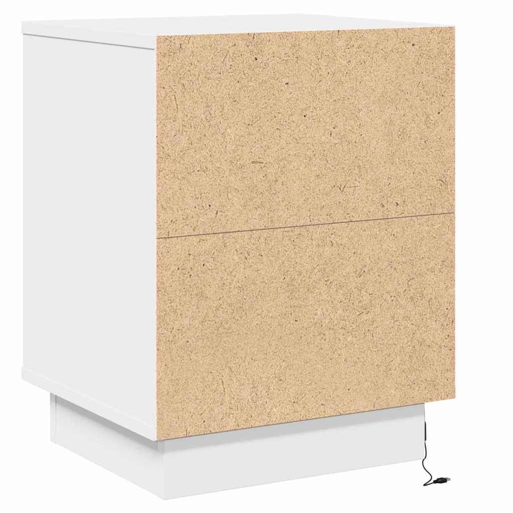 Bedside Cabinet White 39 x 34.5 x 50 cm Engineered wood