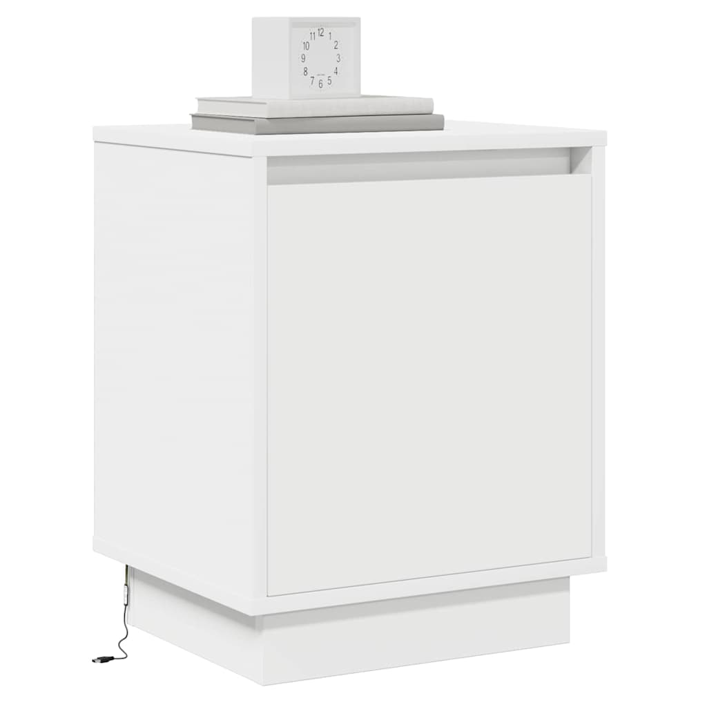 Bedside Cabinet White 39 x 34.5 x 50 cm Engineered wood