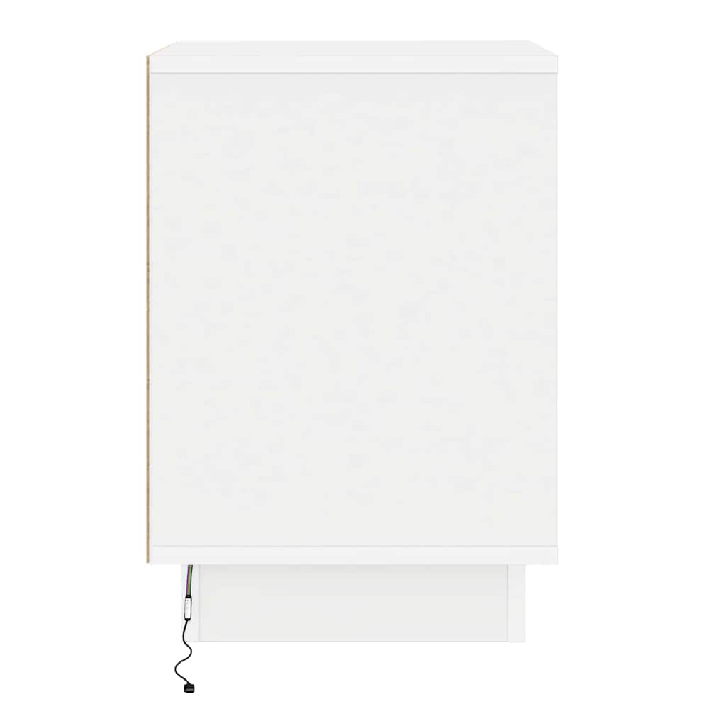 Bedside Cabinet White 39 x 34.5 x 50 cm Engineered wood