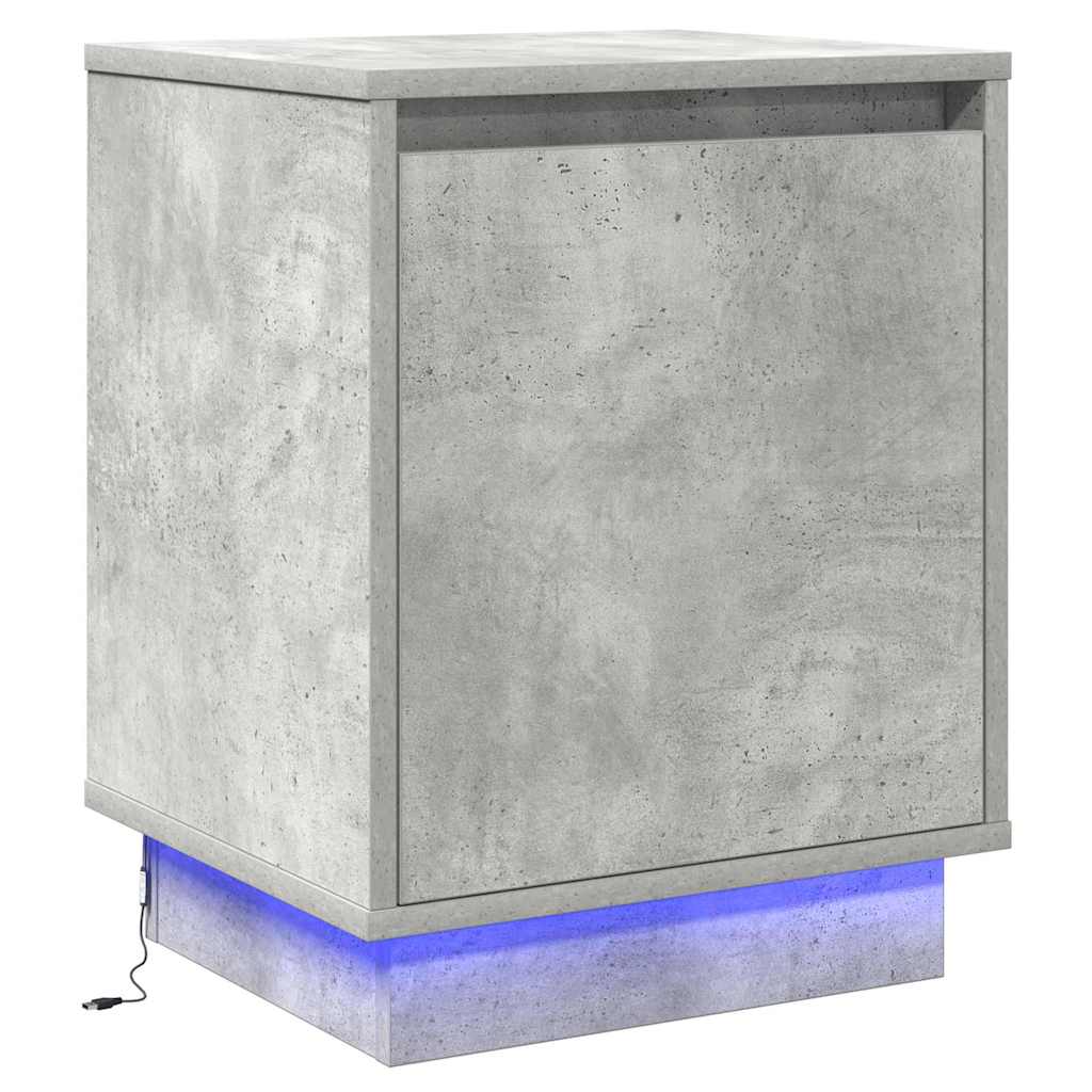 Bedside Cabinet Concrete Grey 39 x 34.5 x 50 cm Engineered wood