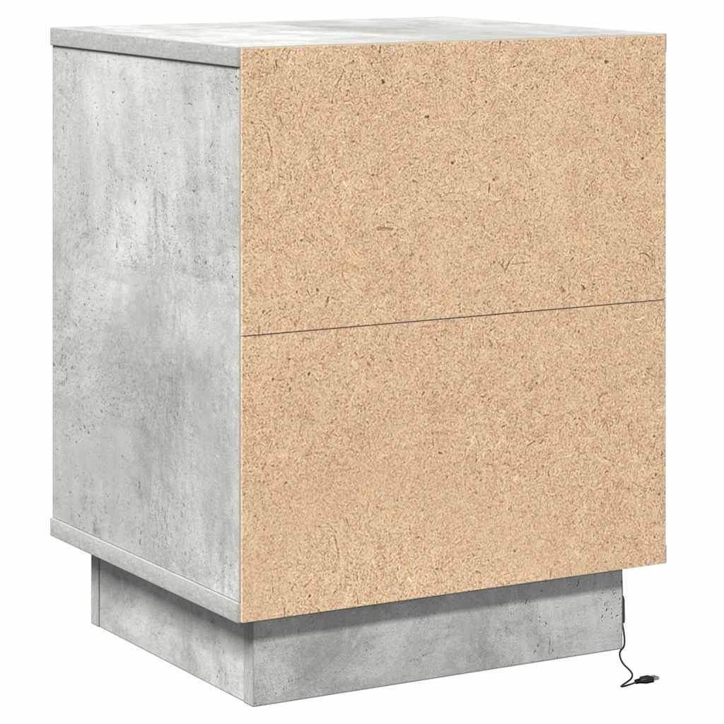 Bedside Cabinet Concrete Grey 39 x 34.5 x 50 cm Engineered wood