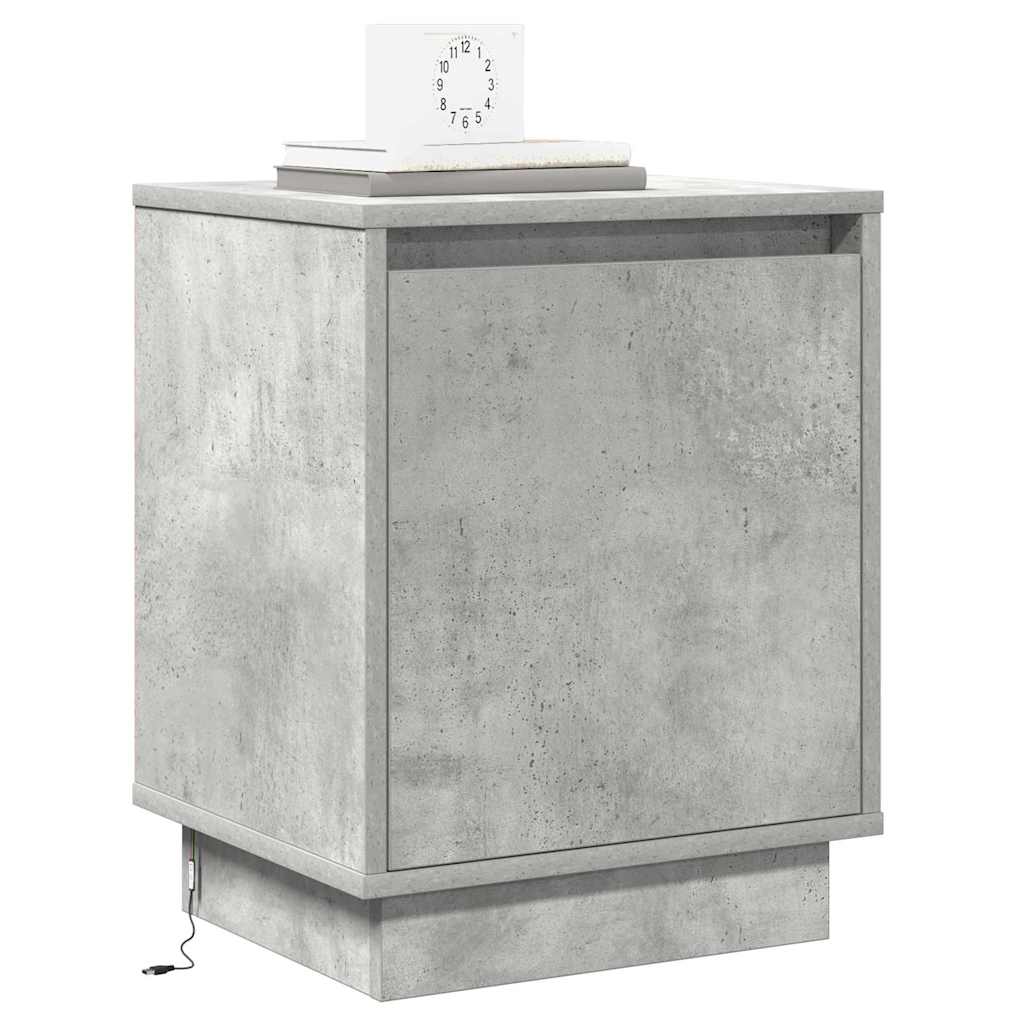 Bedside Cabinet Concrete Grey 39 x 34.5 x 50 cm Engineered wood