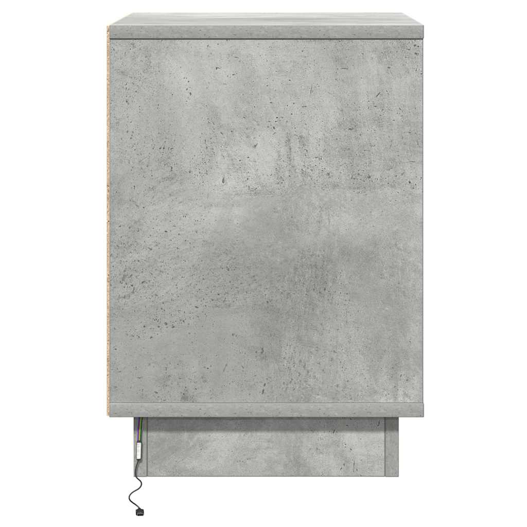Bedside Cabinet Concrete Grey 39 x 34.5 x 50 cm Engineered wood