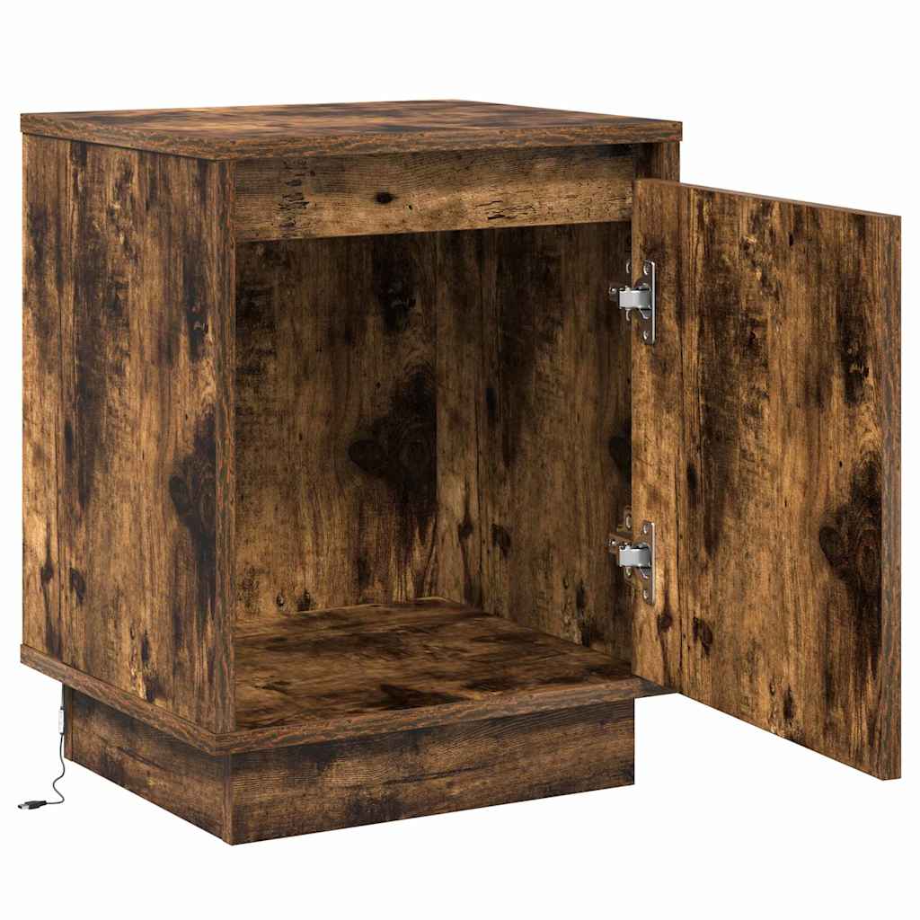 Bedside Cabinet Smoked Oak 39 x 34.5 x 50 cm Engineered wood