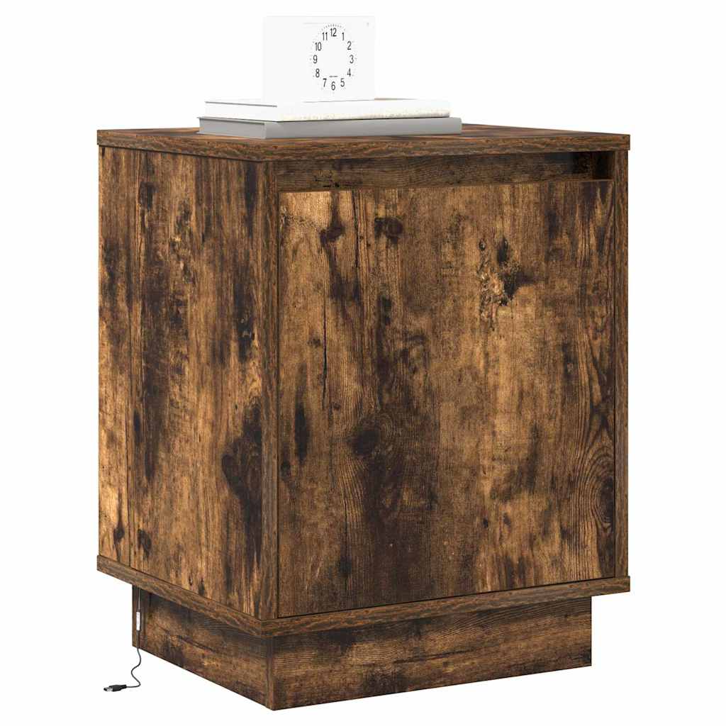 Bedside Cabinet Smoked Oak 39 x 34.5 x 50 cm Engineered wood