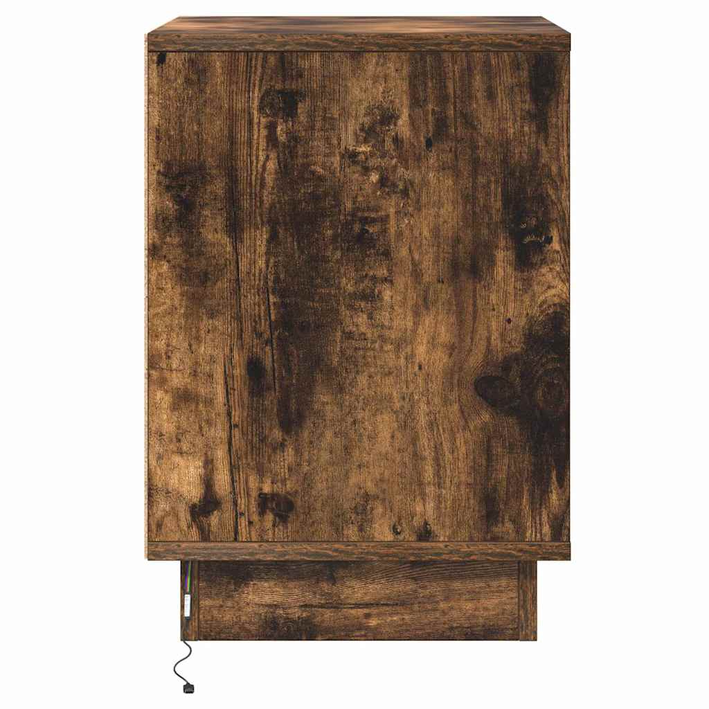 Bedside Cabinet Smoked Oak 39 x 34.5 x 50 cm Engineered wood