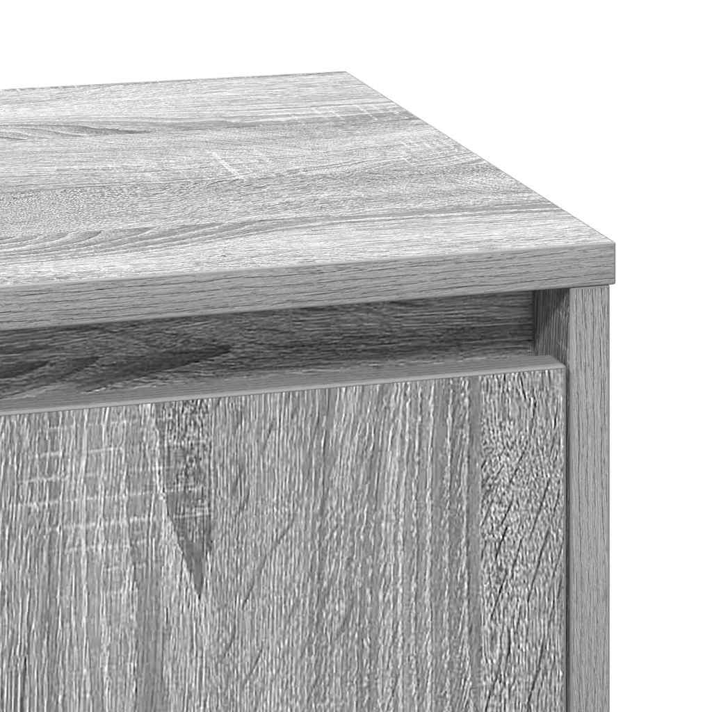 Bedside Cabinet Grey 39 x 34.5 x 50 cm Engineered wood