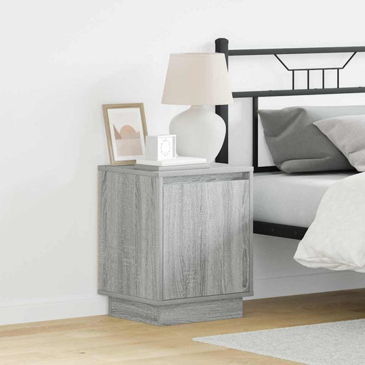 Bedside Cabinet Grey 39 x 34.5 x 50 cm Engineered wood