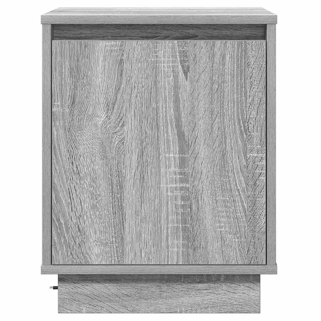 Bedside Cabinet Grey 39 x 34.5 x 50 cm Engineered wood