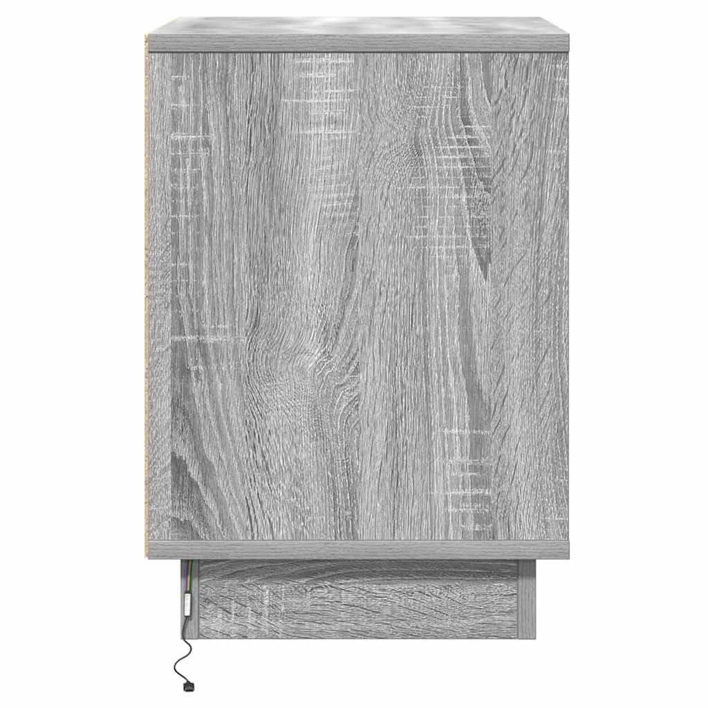 Bedside Cabinet Grey 39 x 34.5 x 50 cm Engineered wood