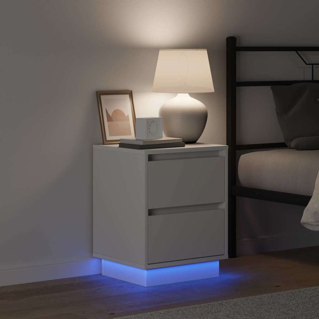 Bedside Cabinet White 39 x 34.5 x 50 cm Engineered wood