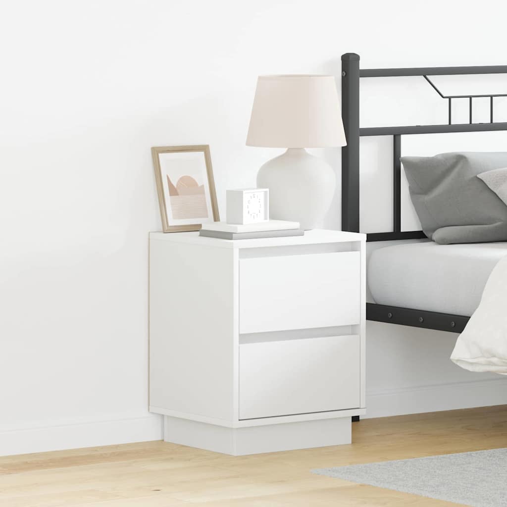 Bedside Cabinet White 39 x 34.5 x 50 cm Engineered wood