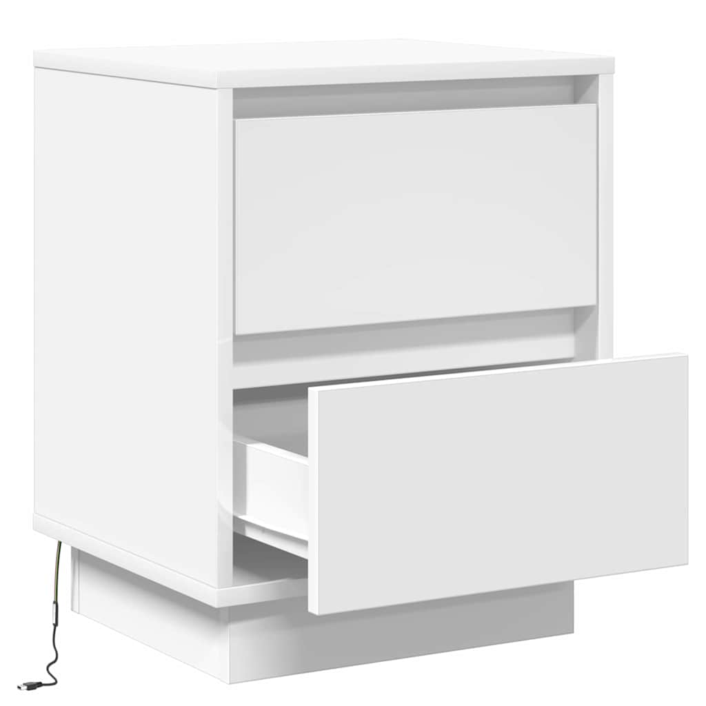 Bedside Cabinet White 39 x 34.5 x 50 cm Engineered wood