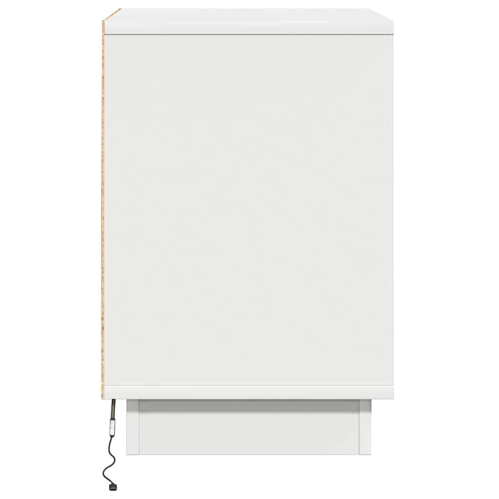 Bedside Cabinet White 39 x 34.5 x 50 cm Engineered wood