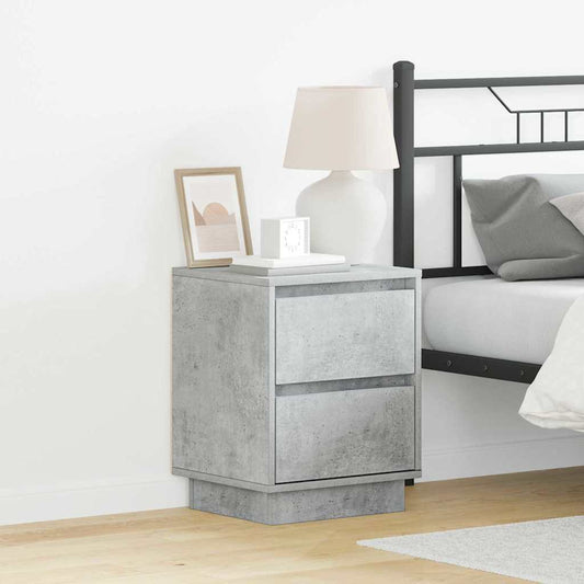 Bedside Cabinet Concrete Grey 39 x 34.5 x 50 cm Engineered wood