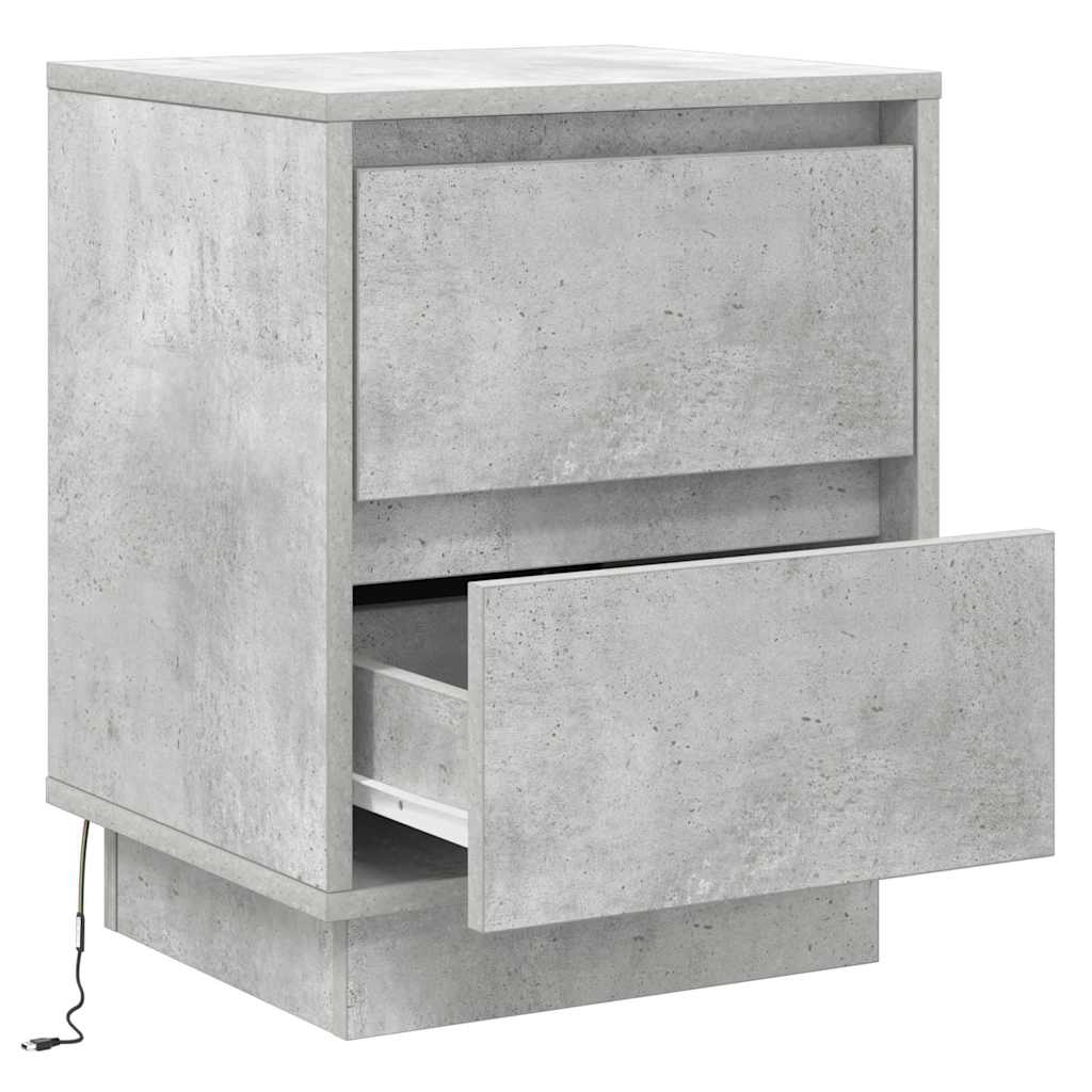 Bedside Cabinet Concrete Grey 39 x 34.5 x 50 cm Engineered wood
