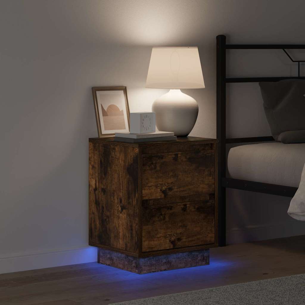 Bedside Cabinet Smoked Oak 39 x 34.5 x 50 cm Engineered wood