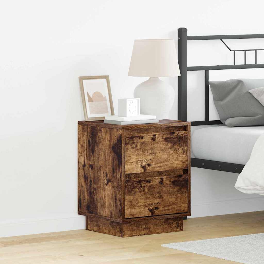 Bedside Cabinet Smoked Oak 39 x 34.5 x 50 cm Engineered wood