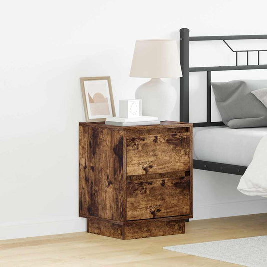 Bedside Cabinet Smoked Oak 39 x 34.5 x 50 cm Engineered wood