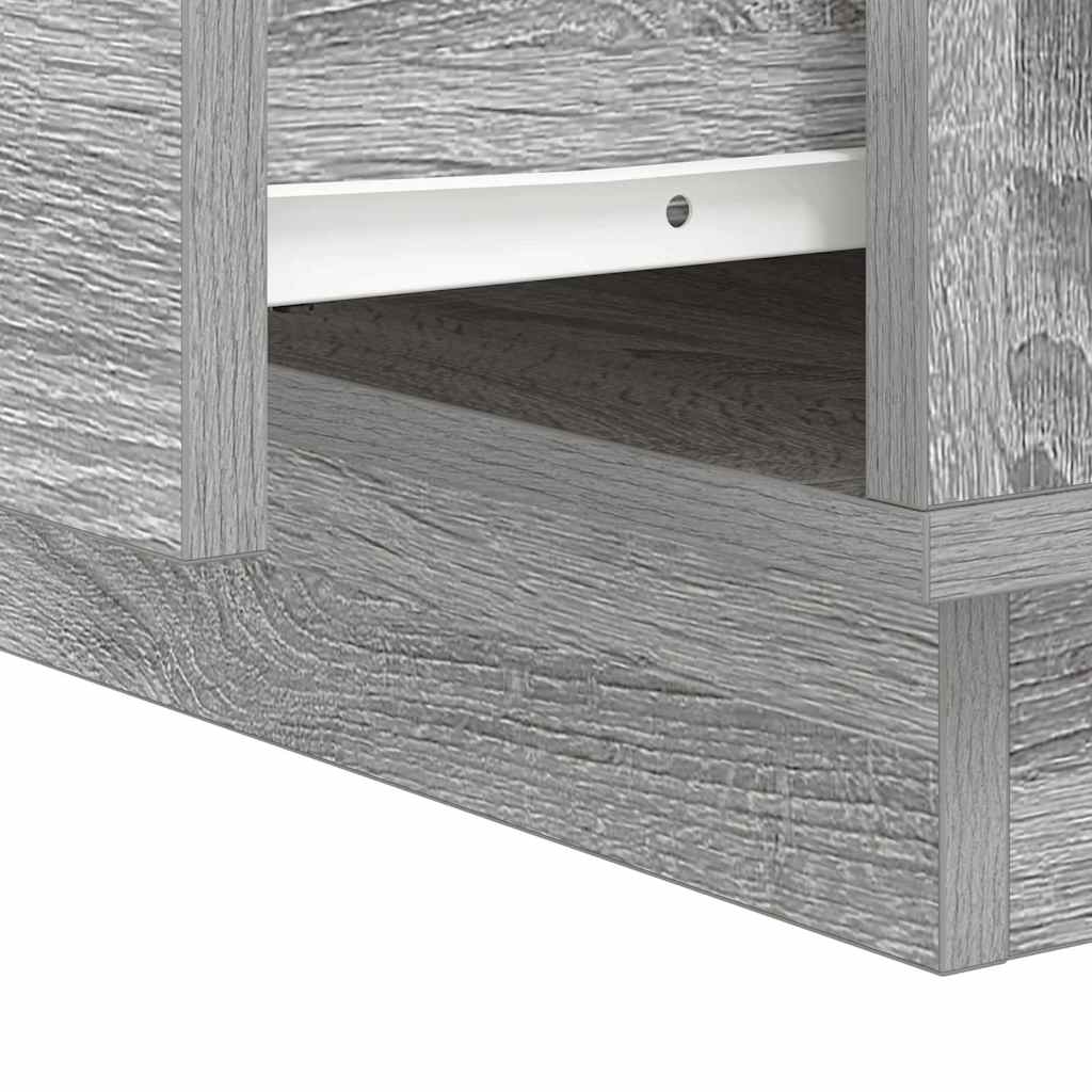 Bedside Cabinet Grey 39 x 34.5 x 50 cm Engineered wood