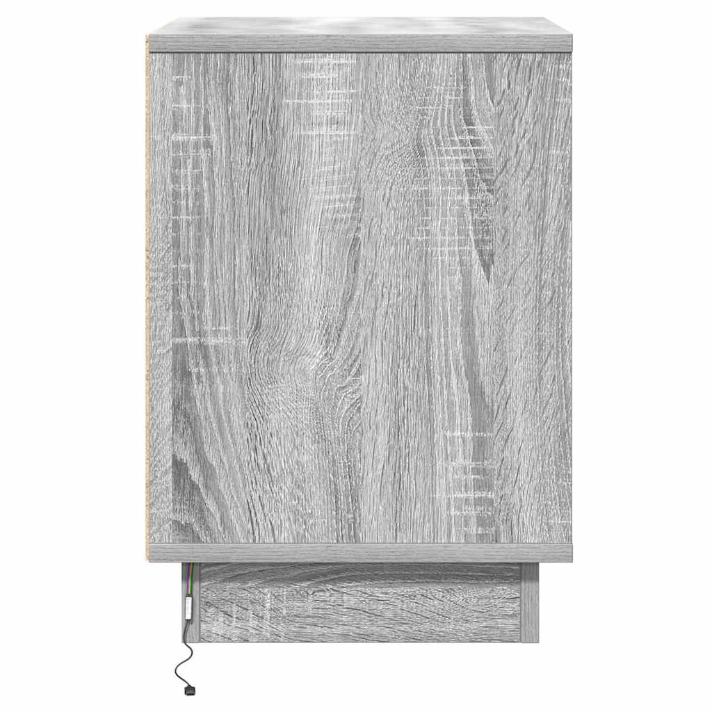 Bedside Cabinet Grey 39 x 34.5 x 50 cm Engineered wood