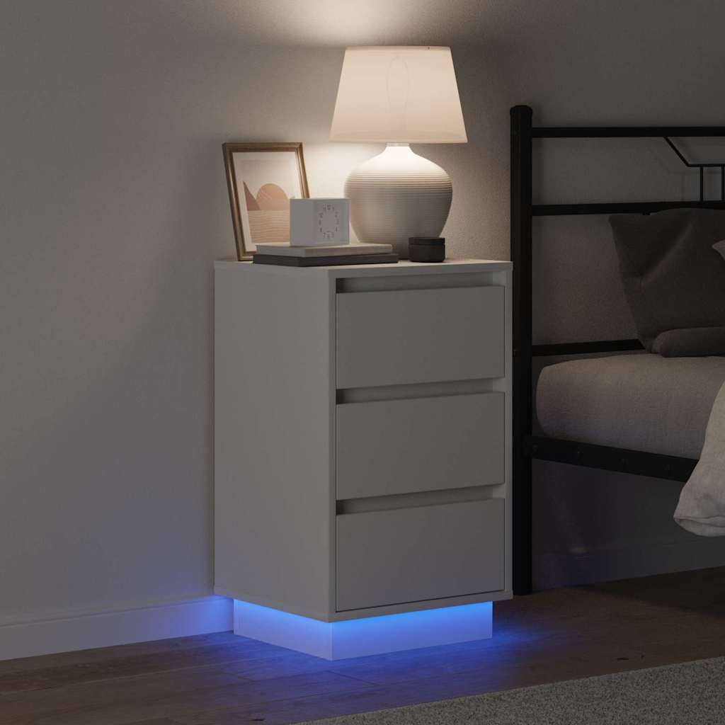 Bedside Cabinet White 39 x 34.5 x 65 cm Engineered wood