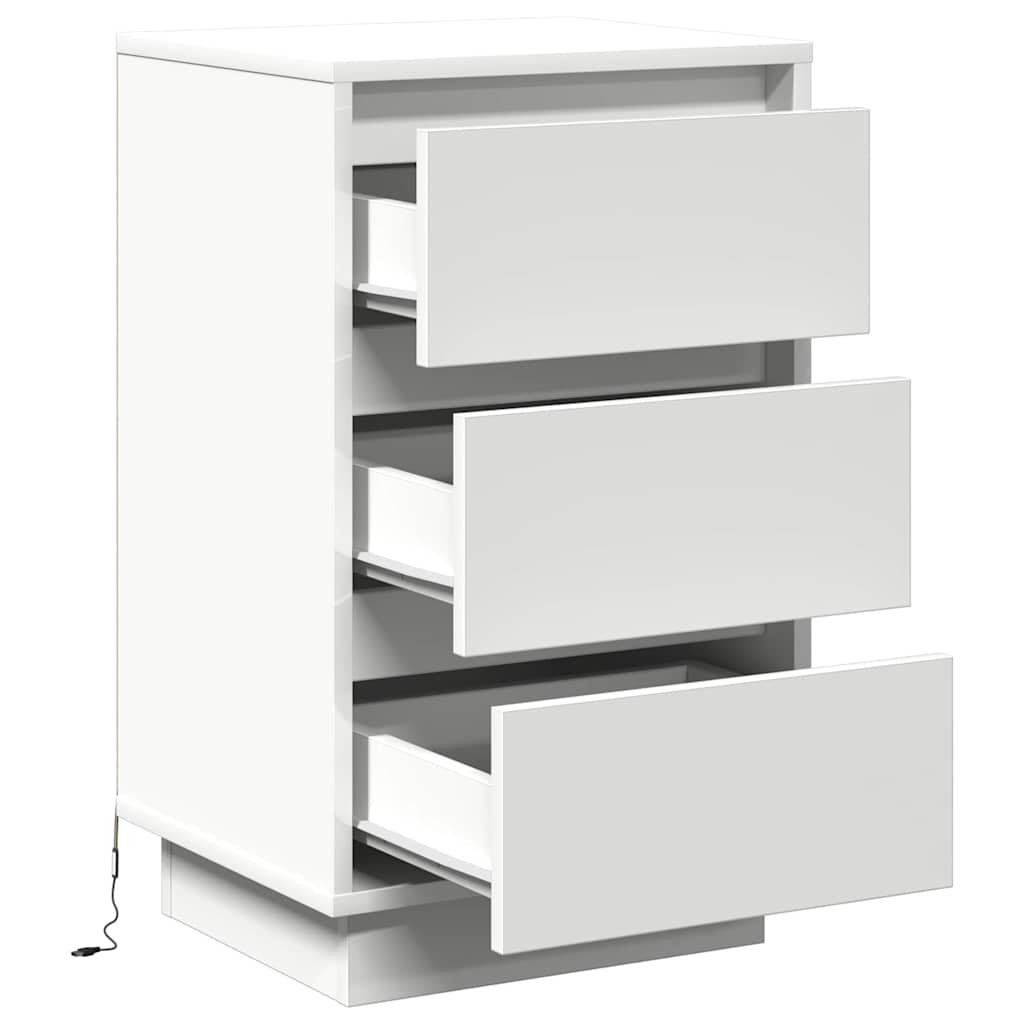 Bedside Cabinet White 39 x 34.5 x 65 cm Engineered wood