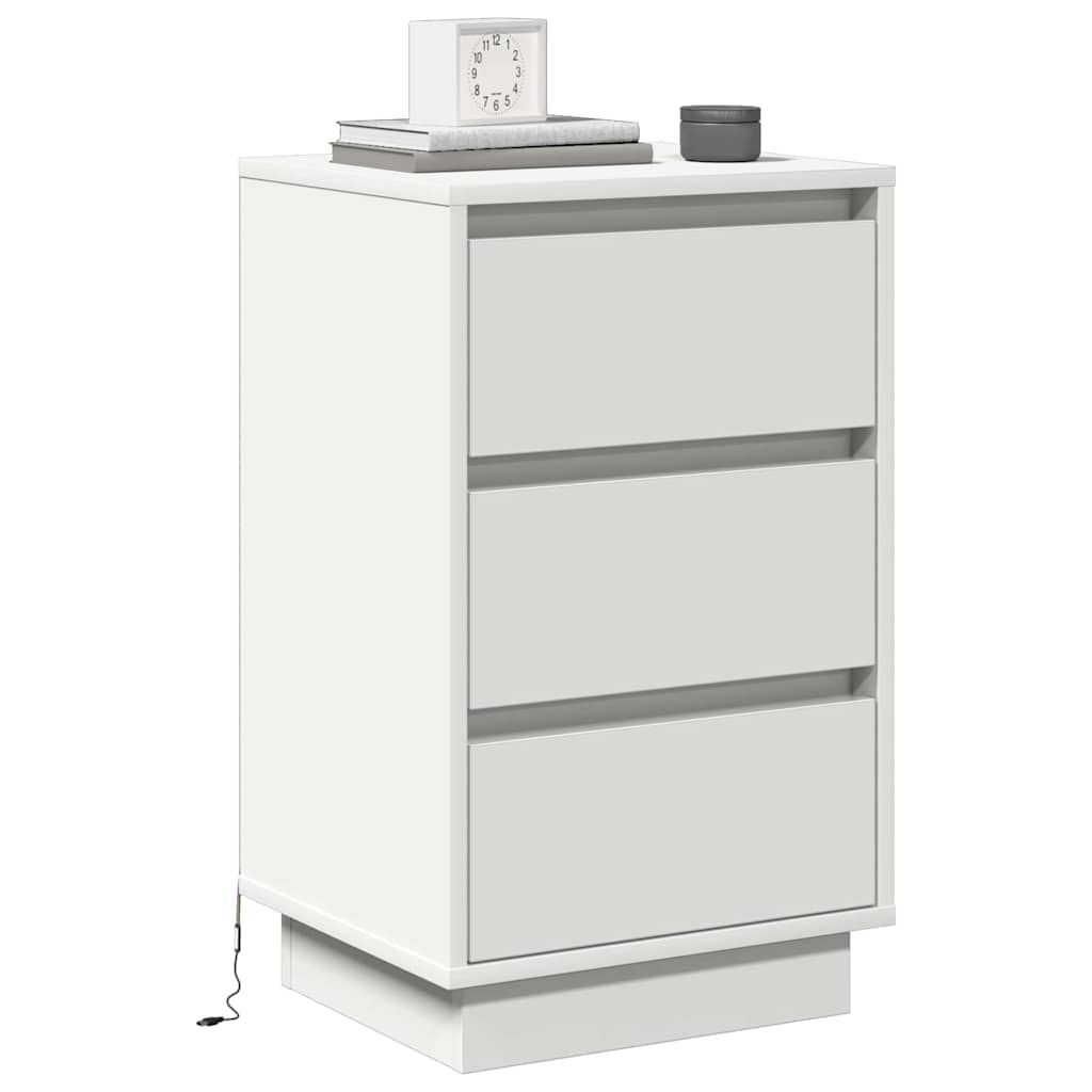 Bedside Cabinet White 39 x 34.5 x 65 cm Engineered wood