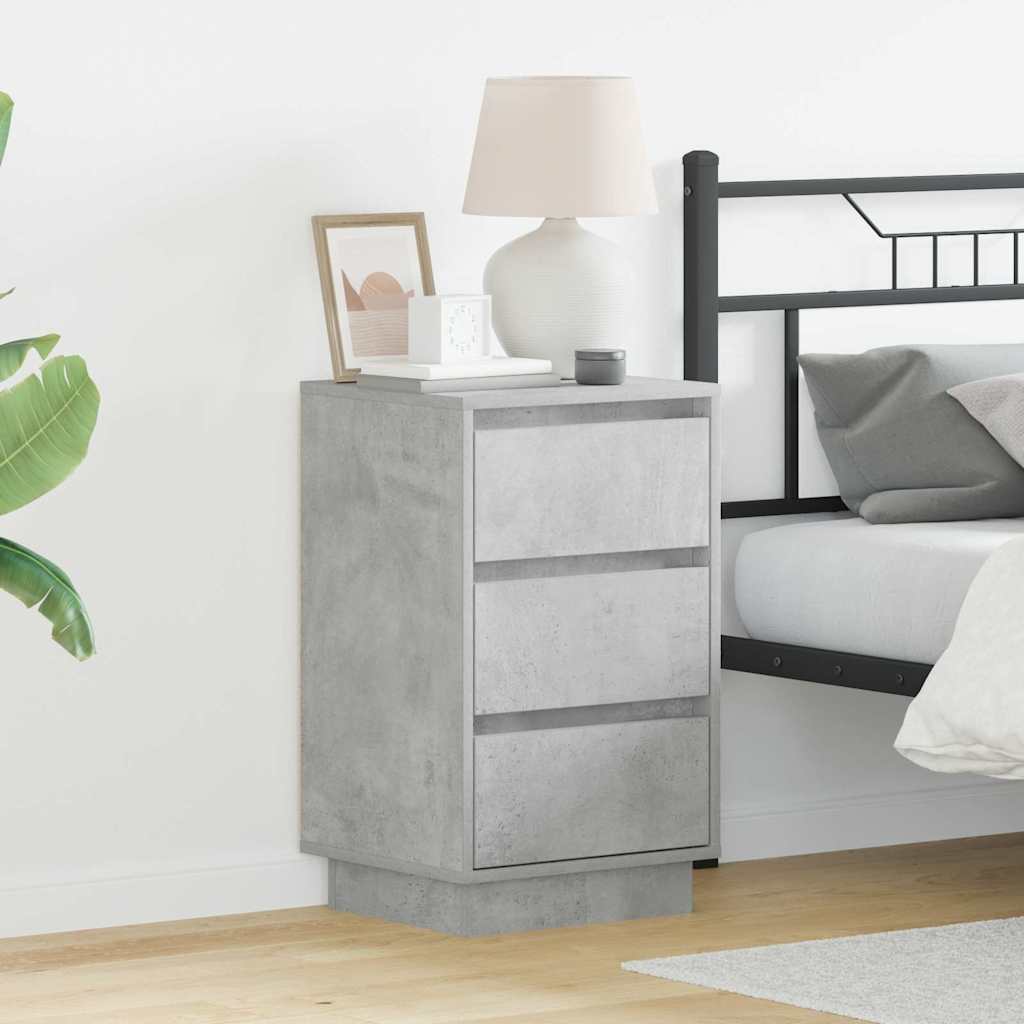 Bedside Cabinet Concrete Grey 39 x 34.5 x 65 cm Engineered wood