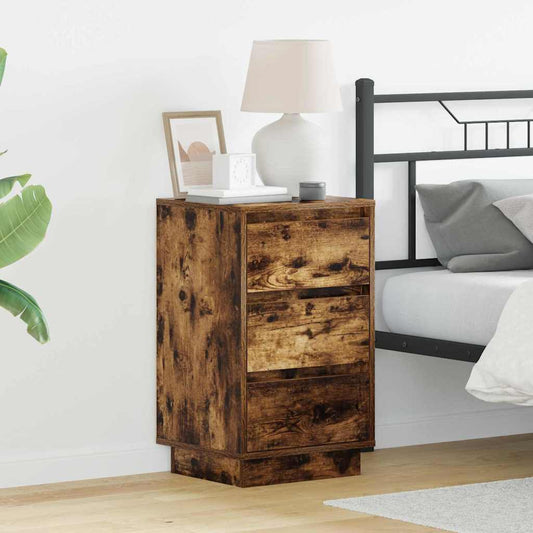 Bedside Cabinet Smoked Oak 39 x 34.5 x 65 cm Engineered wood