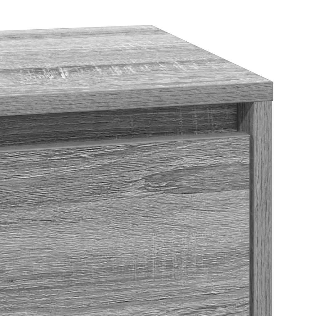 Bedside Cabinet Grey 39 x 34.5 x 65 cm Engineered wood