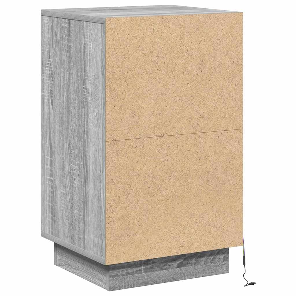 Bedside Cabinet Grey 39 x 34.5 x 65 cm Engineered wood