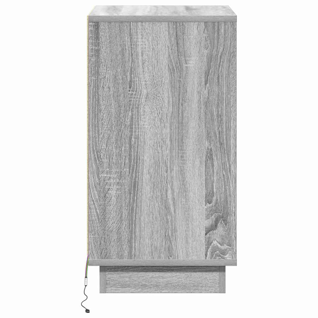 Bedside Cabinet Grey 39 x 34.5 x 65 cm Engineered wood