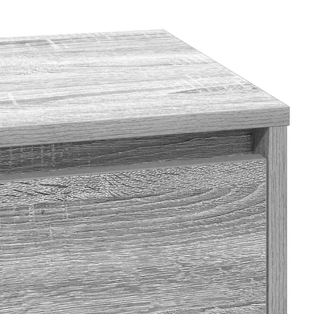 Bedside Cabinet Grey 71 x 34.5 x 75 cm Engineered wood