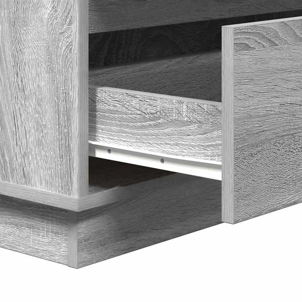 Bedside Cabinet Grey 71 x 34.5 x 75 cm Engineered wood