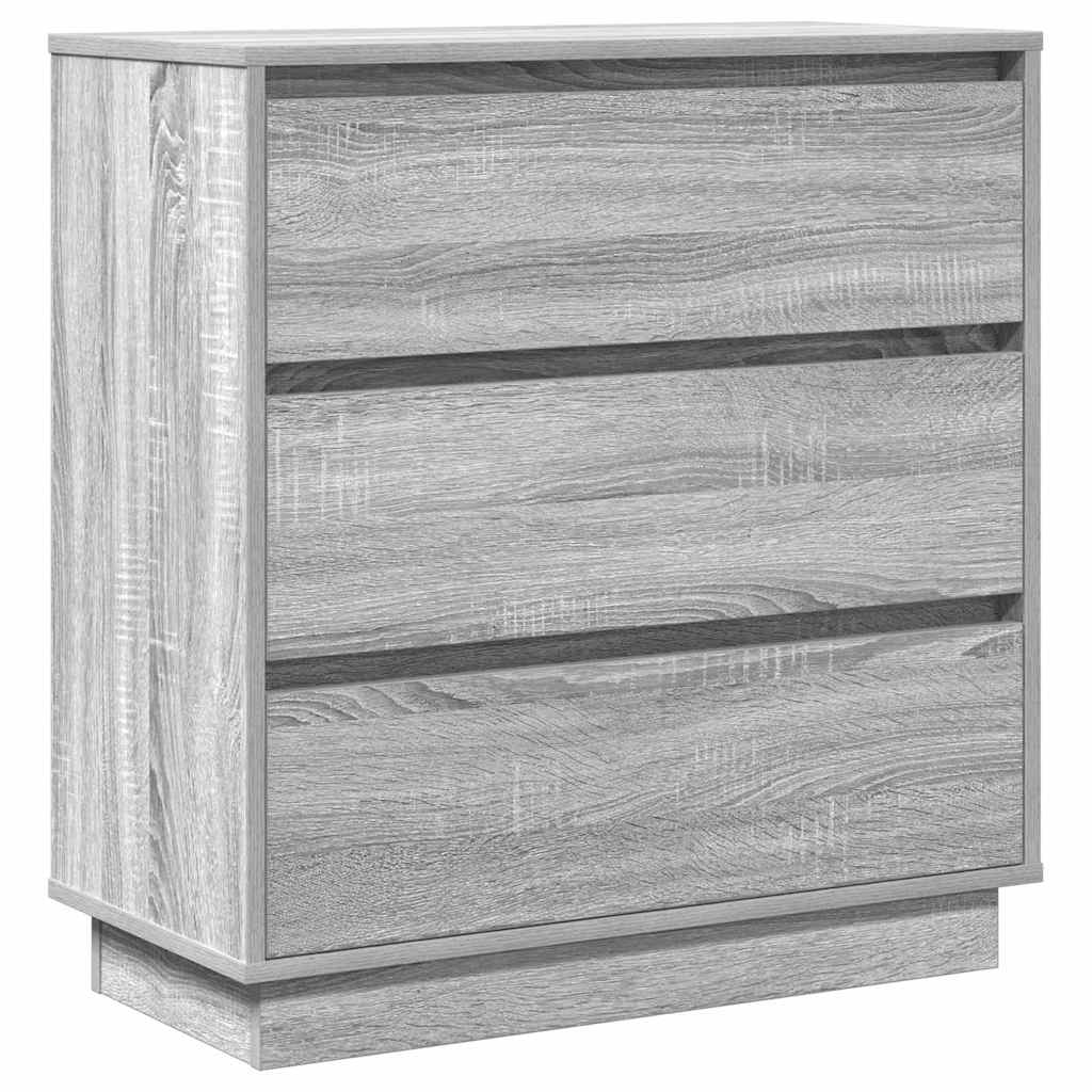 Bedside Cabinet Grey 71 x 34.5 x 75 cm Engineered wood