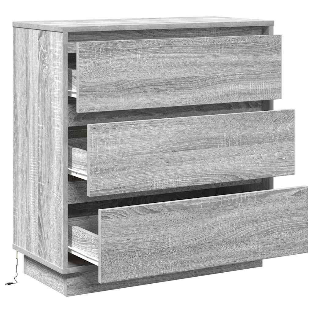Bedside Cabinet Grey 71 x 34.5 x 75 cm Engineered wood