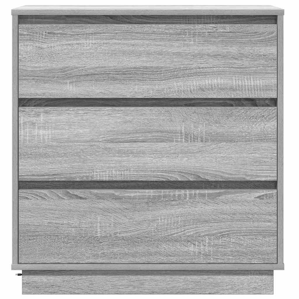 Bedside Cabinet Grey 71 x 34.5 x 75 cm Engineered wood