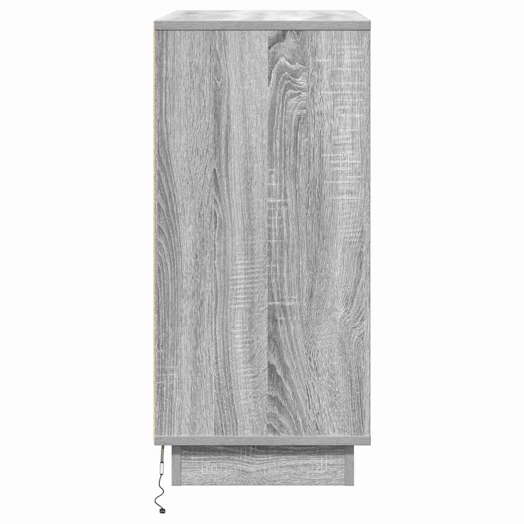 Bedside Cabinet Grey 71 x 34.5 x 75 cm Engineered wood