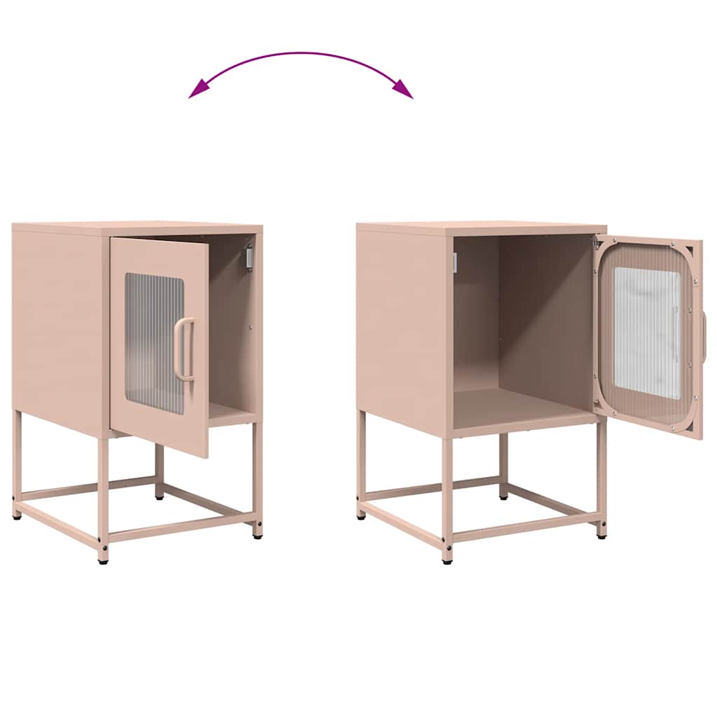 Bedside Cabinet Pink 36x39x60.5 cm Cold-rolled Steel