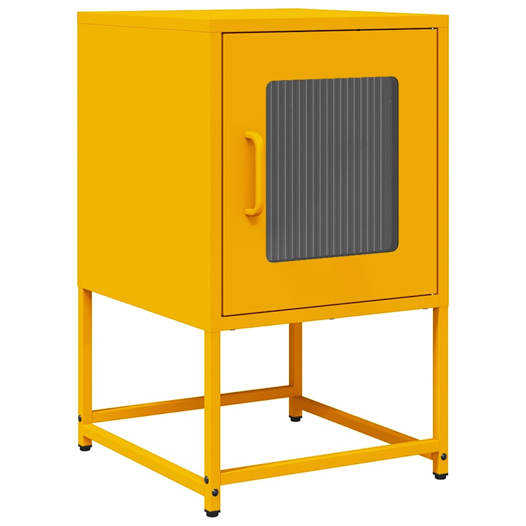 Bedside Cabinet Mustard Yellow 36x39x60.5 cm Cold-rolled Steel