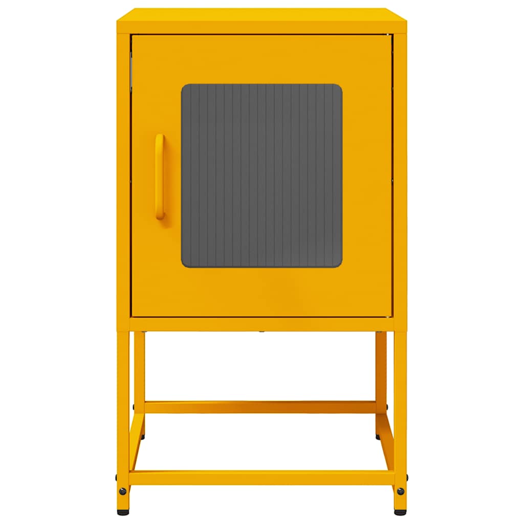 Bedside Cabinet Mustard Yellow 36x39x60.5 cm Cold-rolled Steel